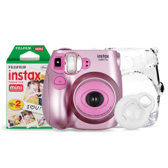 富士（FUJIFILM）INSTAX 一次成像相机  MINI7s相机 甜蜜金属粉 入门套餐（20张胶片）