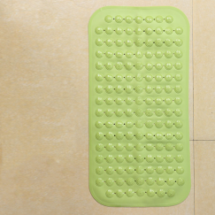宝优妮浴室垫防滑垫疏水垫淋浴垫厕所垫子吸盘按摩脚垫卫生间洗澡地垫 绿色 71x35.5cm