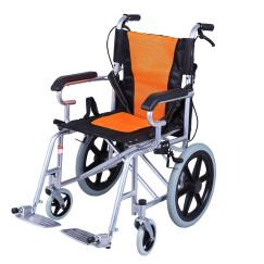 亿佰康轮椅折叠轻便手动轮椅车 老人旅行便携小轮椅 儿童免充气轮椅 实心胎轮椅代步车 后轮免充气