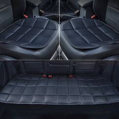 卡饰社（CarSetCity）汽车坐垫 三件套竹炭座垫 汽车用品 四季通用座垫 通用型 黑色