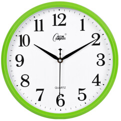 康巴丝（Compas）挂钟时尚卧室客厅办公时钟日历挂表简约创意石英钟表 2246绿色直径28cm
