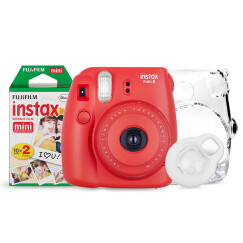 富士（FUJIFILM）INSTAX 一次成像相机  MINI8相机 小红莓 入门套餐（20张胶片）