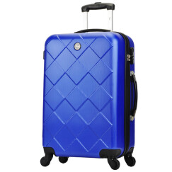 博兿（BOYI）拉杆箱24英寸男女双轴承万向轮旅行箱钻石纹系列行李箱 BY12002蓝色