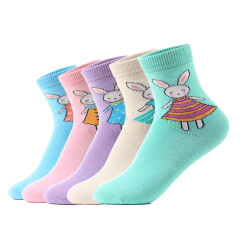 宝娜斯（BONAS）儿童袜子男童女童宝宝棉袜秋冬季保暖袜子5双装  4-6岁  G1603