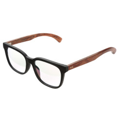 佐川藤井 眼镜 木质眼镜框架 复古手造 7395-1w 木纹黑