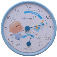 榛利家用室内温湿度计儿童房温度表室温计机械式不用电池 TH101A 蓝色框