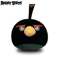 经典版Angrybirds 愤怒的小鸟 3.5寸毛绒公仔（带塑料吸盘）黑鸟