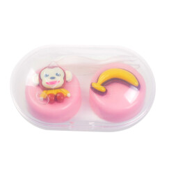 世纪凯达隐形眼镜美瞳伴侣盒双联盒 SL-82096 粉色猴子