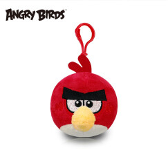 经典版Angrybirds 愤怒的小鸟 2.5寸毛绒公仔（带塑料挂钩）红鸟