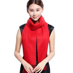 上海故事羊绒羊毛围巾女士冬保暖围脖披肩男士女士加厚经典格子围巾 179029红色