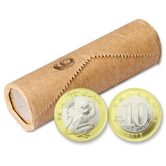 2016年猴年生肖纪念币 流通生肖币第二轮猴币 10元面值钱币 40枚整卷