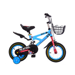 美途（MEACOOL）12英寸  蓝色美途  避震式童车 拆卸  辅助轮自行车 美国队长山地自行车 宝宝车