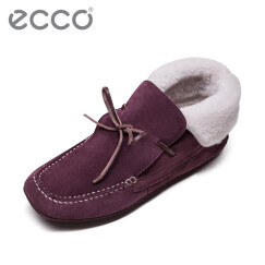 ECCO爱步 羊毛保暖加厚短靴 经典时尚舒适女靴 温暖莫克 370113 酒红色37011350302 36