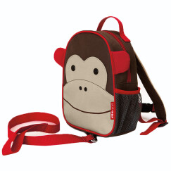 SKIP HOP zoo-let迷你背包(附防走失带) 卡通图案双肩包 婴幼儿儿童书包-猴子 1-4岁 美国