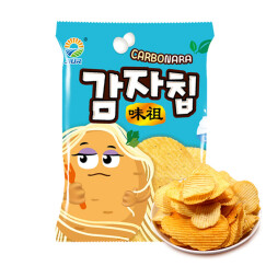 韩国进口 九日薯星人薯片（奶油培根意大利面味）休闲膨化零食品40g