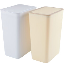 家杰 手按盖家用厨房塑料垃圾桶纸篓 卧室卫生间客厅垃圾筒 9L*2只装 JJ-GB101