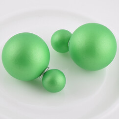 佩川 人造珍珠耳钉日韩版耳饰时尚小饰品女 韩版 百搭 女 绿色珍珠