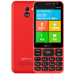 乐丰（lephone） V5 移动4G 智能老人手机 按键触屏 双卡双待 电商版 红色