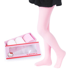 凯蒂猫（HELLO KITTY）女童天鹅绒连裤袜（3条装） KT8030 白+白+粉 L码