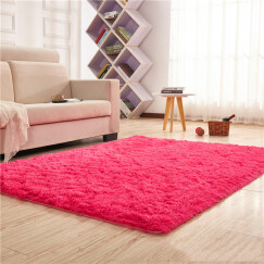 梓晨 简约现代客厅茶几地毯丝毛绒卧室床边满铺地毯 风情玫红(厚度4.5cm) 80CMx160CM