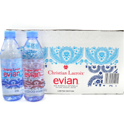 法国原装进口 依云（evian）天然矿泉水 500ml*24瓶 整箱（2017限量版Christian Lacroix）