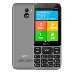 乐丰（lephone） V5 移动4G 智能老人手机 按键触屏 双卡双待 电商版 灰色