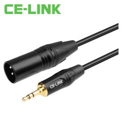 CE-LINK 2817 DC3.5转3芯卡侬头音频线/3米 公对公卡农线手机电脑连话筒麦克风音响调音台连接线