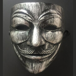 防作弊偷看不透光无味面具 可与号码灯配套 银色封眼人脸面具