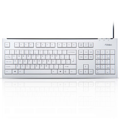 富勒（Fuhlen）L400 有线键盘 静音键盘 男女生家用 笔记本电脑办公 象牙白
