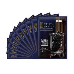 韩国snp葡萄水能量发酵面膜10片盒水库面膜深层清洁 补水保湿控油收缩