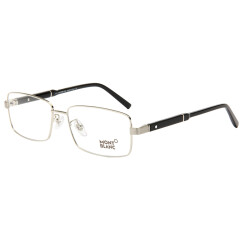 Montblanc 万宝龙 中性款银色全框镜框黑色镜腿光学眼镜架眼镜框MB 640-F 016 58MM