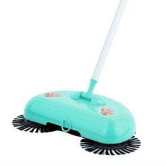 安尚不用电自动手推式扫地机水洗扫地机器人手动吸尘器地板清洁器扫帚 老款草绿色