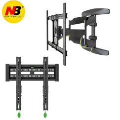 NBP6六臂大墙板旋转伸缩电视架+艾美C2-T壁挂可调电视支架 客厅 卧室一键组合电视挂架套装