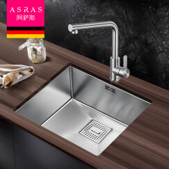 阿萨斯（ASRAS）2643B 不锈钢手工水槽 单槽套餐 厨房台下洗菜盆 搭配3052龙头 B(38*34cm)