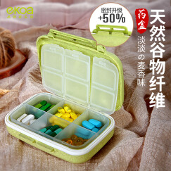 亿高（EKOA）便携式日本一周分装迷你随身分药盒子密封防潮旅行收纳盒首饰盒 抹茶绿