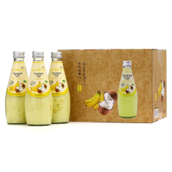泰国进口 乐可芬 LOCKFUN 香蕉味椰子汁饮料（含椰果）290ml*6瓶