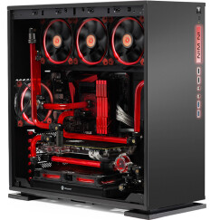 迎广（IN WIN）303 黑红色 电脑主机箱（支持ATX主板/360水冷排/玻璃侧透/背线/USB2.0*2+USB3.0*2)