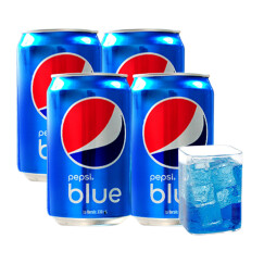 巴厘岛原装进口 百事可乐(Pepsi) blue 蓝色可乐 网红可乐汽水饮料 330ml*4罐装