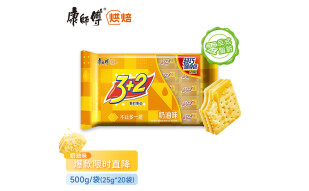 康师傅 3+2苏打饼干夹心饼干蛋糕办公室儿童休闲零食独立小包奶油味500g