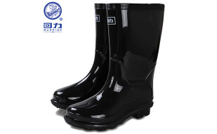 回力雨鞋男款下雨天胶鞋户外钓鱼防水不易滑雨靴耐磨水鞋HXL818黑中42