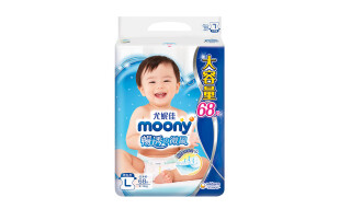MOONY尤妮佳 moony 纸尿裤 L68片（9-14kg）大号婴儿尿不湿畅透增量