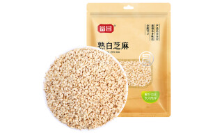 富昌 熟白芝麻100g 炒熟芝麻粒低温炒制五谷杂粮无杂香醇饱满干吃免洗