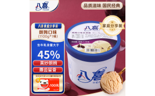 八喜冰淇淋 朗姆口味1100g*1桶 家庭装 大桶冰淇淋 