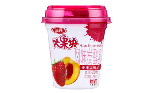 三元 大果块 风味酸牛奶 黄桃&草莓酸奶酸牛奶 260g（2件起售）