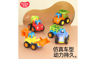 汇乐玩具工程车惯性滑行回力车玩具0-1-3岁婴幼儿童玩具小汽车男女孩