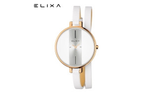 艾莉诗Elixa瑞士手表女士石英表时尚简约欧美女表 纯净白E069-L238