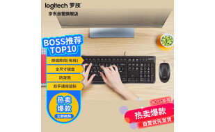 罗技（Logitech）MK120 键鼠套装 有线键鼠套装 办公键鼠套装 电脑键盘 USB即插即用 全尺寸 黑色