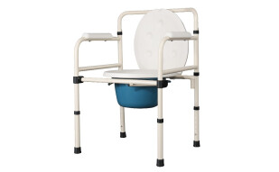 雅德 老人坐便椅残疾人坐便器老年可折叠坐厕椅孕妇移动马桶大便凳坐着上厕所凳子座便椅 YC7500B白色简易款