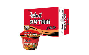 康师傅方便面桶装 经典红烧牛肉面12桶 泡面整箱装速食 方便食品