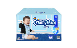 尤妮佳 妈咪宝贝(MamyPoko) 纸尿裤【男】加大号XL160片【12-17kg】瞬吸干爽婴儿尿不湿电商箱装